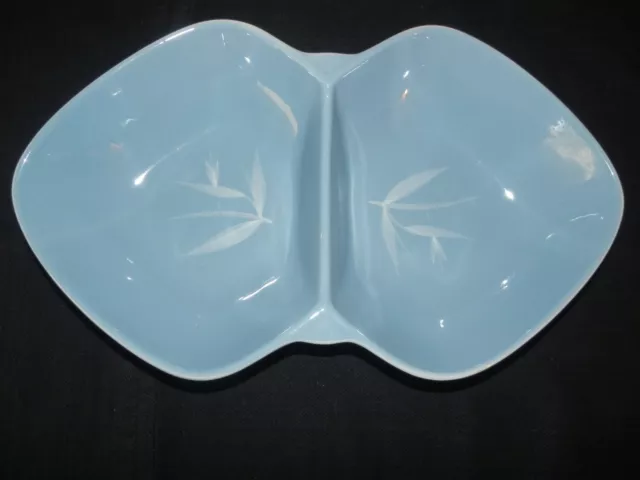 Vintage WINFIELD Blue Pacific Bamboo 13" Oval Divided Vegetable Bowl 1950's