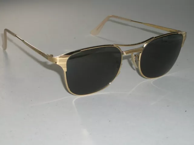 1960's 52[]20 VINTAGE B&L RAY BAN 12K GF HORN RIMMED G31 UV SIGNET SUNGLASSES 3