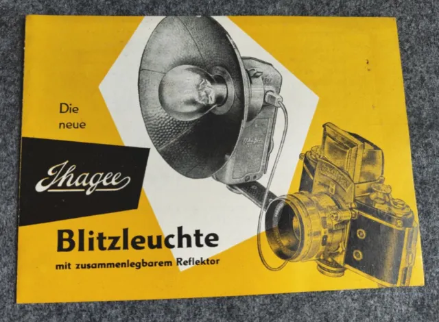 Die New Ihagee Strobe With Folding Reflector Camera Brochure 1958