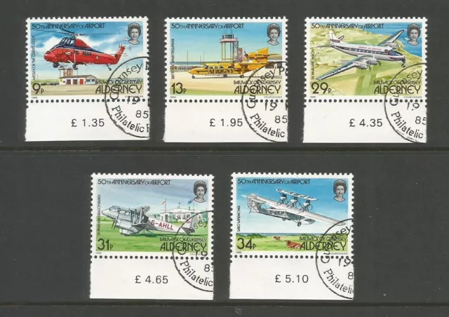 Alderney 1985 Anniversary of Alderney Airport CTO Used Set SG A 18/ A 22