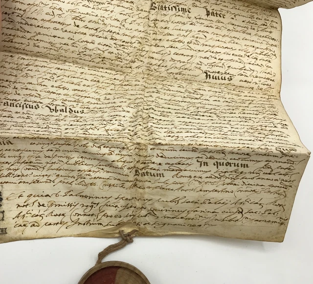 Rare parchemin très ancien de château feuille à déchiffrer identifier avec sceau 3