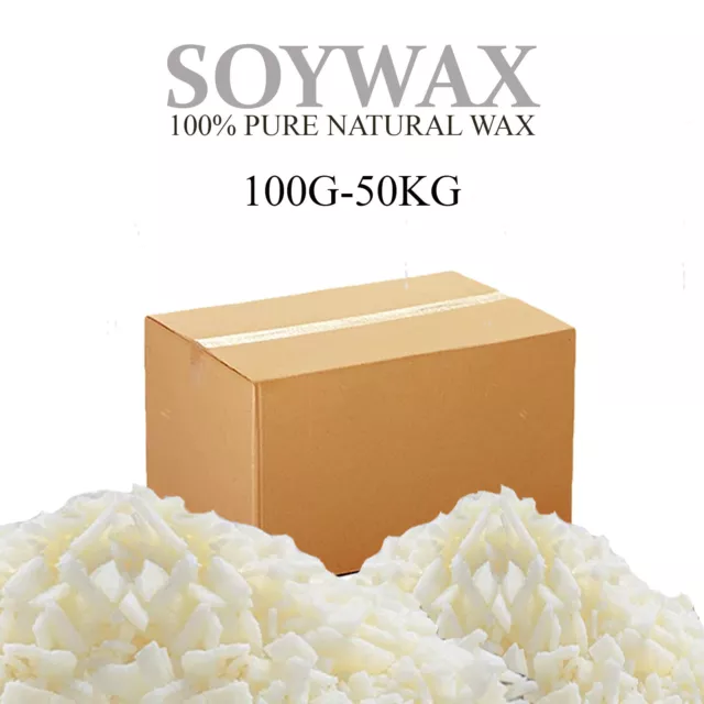 Soy Wax/Soya 100% Pure Candle Making Wax Natural Flakes Clean Burning WHITE UK