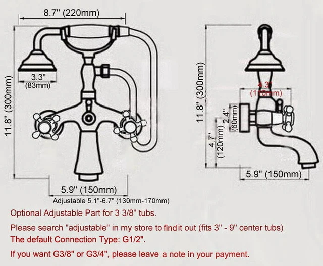 Wall Mount Bathroom Tub Copper Faucet Hot And Cold Water Shower Mixer Tap 2na322 2