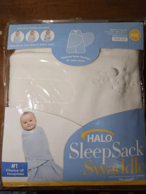 Halo Sleep Sack Swaddle Cream Print Fleece Newborn 0-3 months- New in Bag