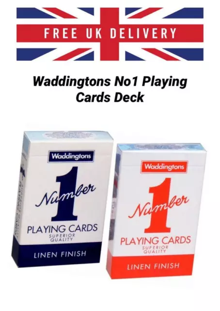 Playing Cards Deck Pack Genuine Waddingtons No.1 Classic Red Blue Poker Game Fun