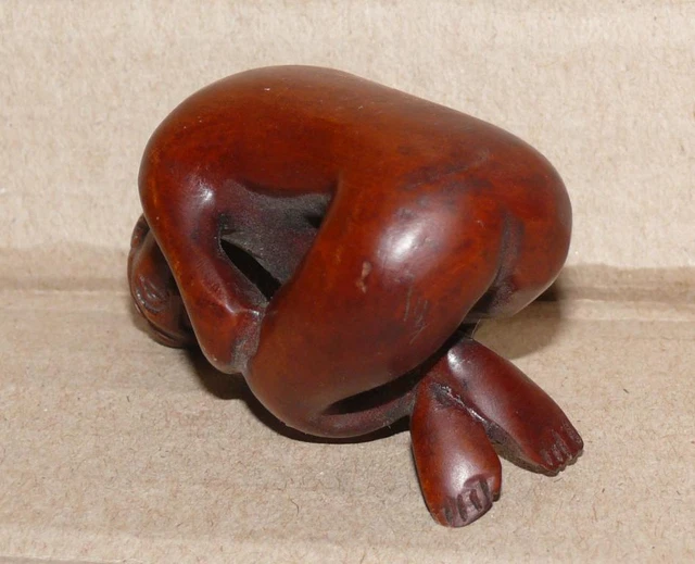 Vintage Old Collectible Wooden Hand Carved Figure Statue Nude Naked Girl