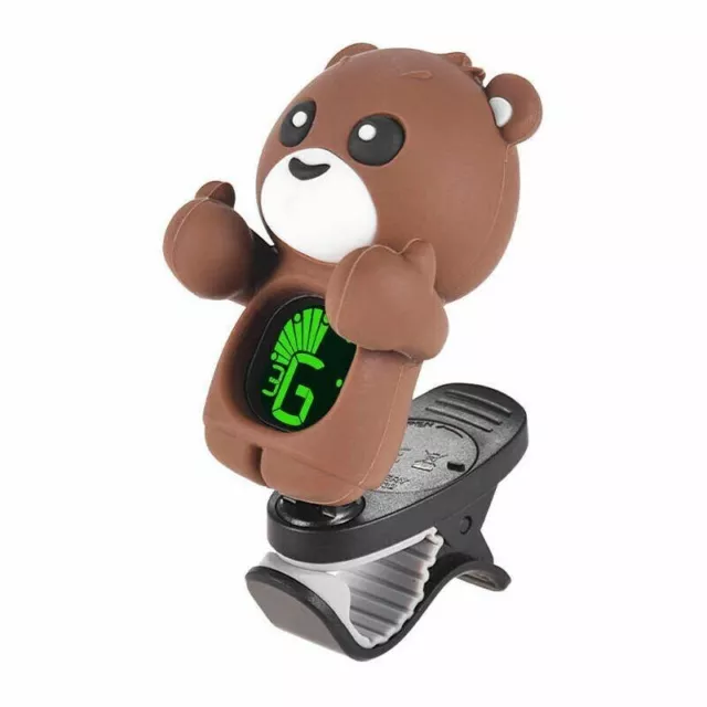 Tuner Clip-On Chromatic, Bass, Guitar, Violin, Ukulele, Cartoon Kai Bear BROWN