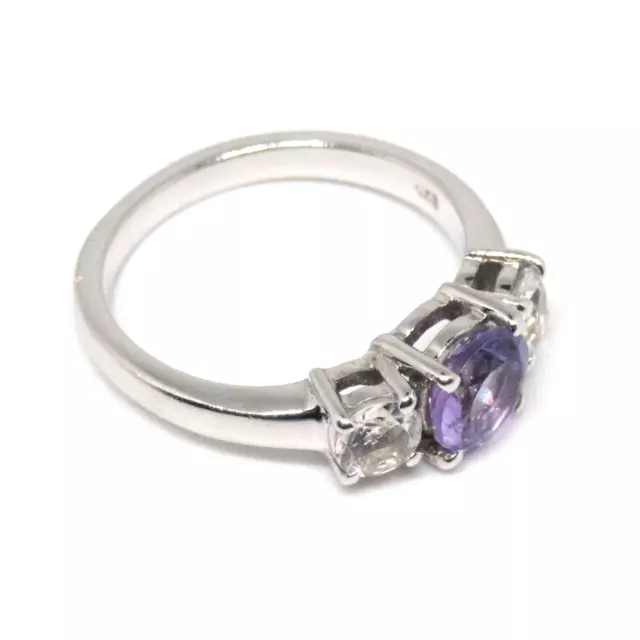 Schöner Designer Ring 925 Sterling Silber Amethyst + Bergkristall Silver RG54