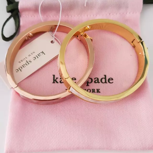 Kate Spade Peach Love Heart Resin Shell Cherry Blossom Powder Bracelet