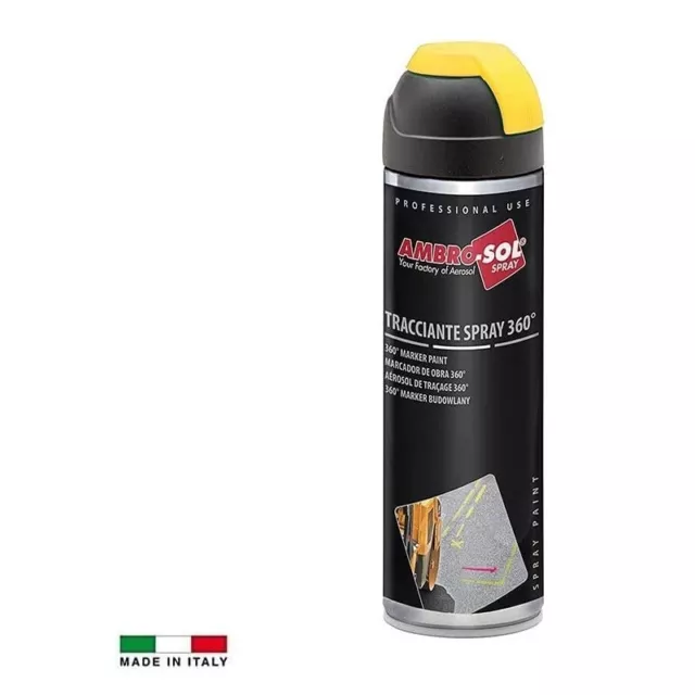 1 o 3 VERNICE TRACCIANTE GIALLO 500ml Ambro-Sol ASFALTO MURI LEGNO TRACCIALINEE 2