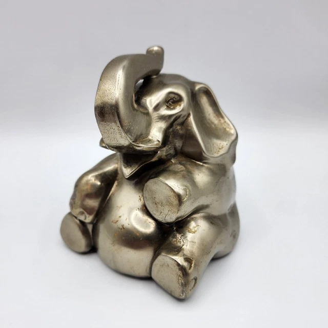 Vintage PM Craftsman Cast Metal Heavy Single Elephant Bookend 5"