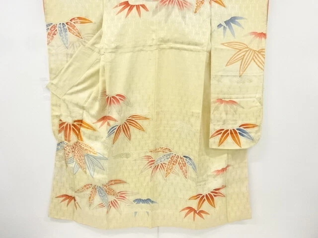 6881684: Japanese Kimono / Antique Furisode / Embroidery / Bamboo Grass