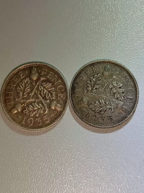 UK King George Three pence  1935 Price is each