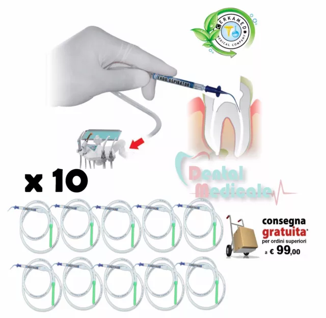 DENTAL ENDO ASPIRATOR X 10pcs per rimozione liquidi dai canali radicolari