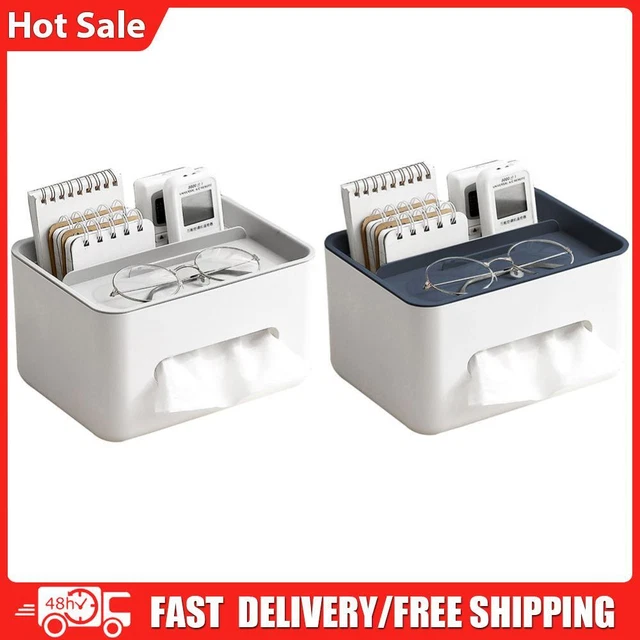 Multifunctional Tissue Box Napkin Holder Remote Control Storage Desk Organizer