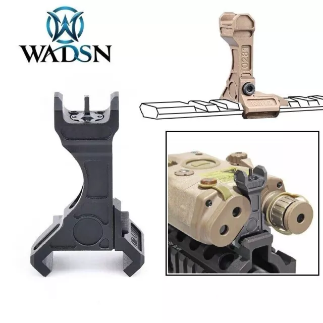 WADSN CNC Tactical Rail PEQ Sight Iron Sights Offset Fits ATPIAL LA5 PEQ15