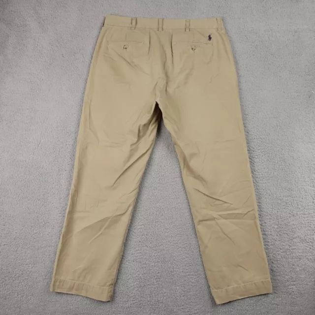 Polo Ralph Lauren Mens 34x30 Suffield Fit Pants Flat Front Beige Chinos 32x28 3