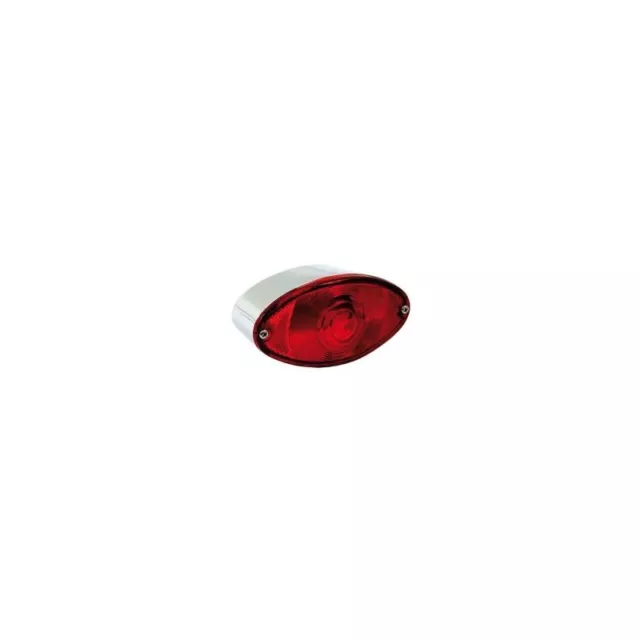 Fanale posteriore cateye cromato lente rossa