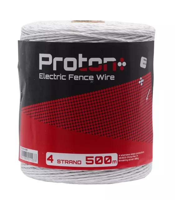 POLY ELECTRIC FENCE WIRE 500 Metres x 4 Strand White High Quality Polywire 500m