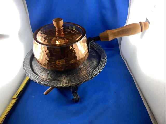 Kupfertopf mit Stövchen - Fondue Topf Kupfer Ölbrenner. SKS Design. Lot7