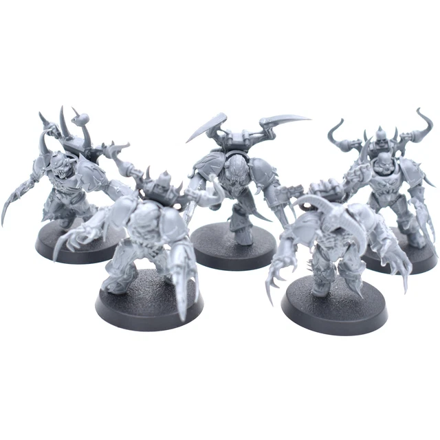 5 Figs Space Marines Chaos Warhammer 40K - P-00JJF - Possédés Plastique (Occasion)