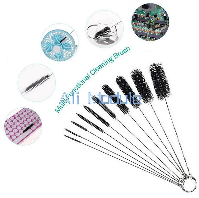 10Pcs Set Nylon Straw Brush Cleaner Bottle Tube Pipe Small Long Cleaning