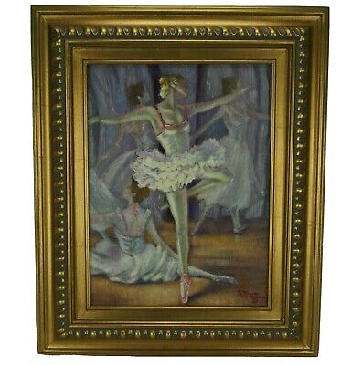 Dream-art Ballet Ballerina Oil Painting Portrait Beautiful Young Girl Dancing