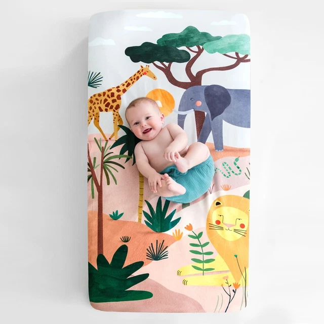 Rookie Humans 70x140cm Baumwoll-Bettlaken - in der Savanne