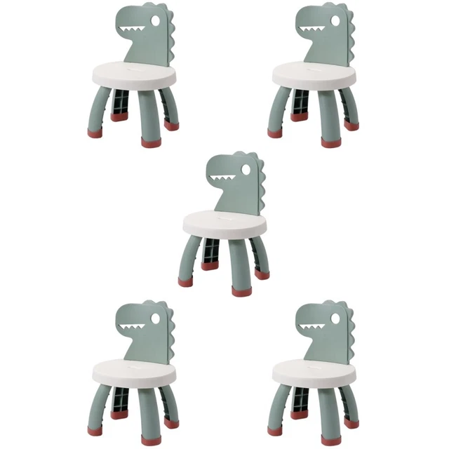 5 piezas silla de plástico para niños pequeños silla de dinosaurio dibujos animados actividad ligera