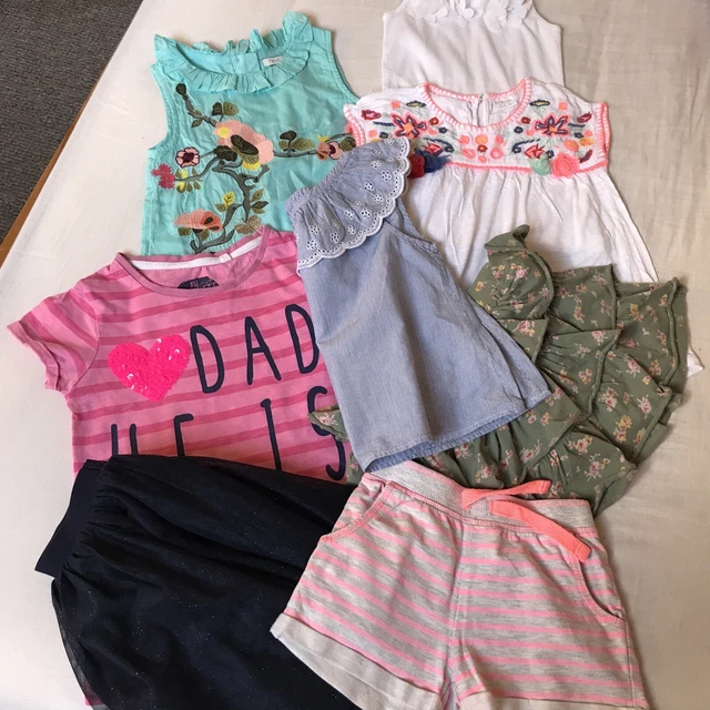 next girls summer clothing bundle age 5-6 Tops Skirt Shorts Dress