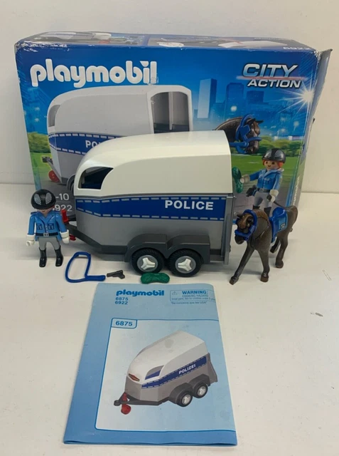 PLAYMOBIL POLICE HORSE BOX 6922 COMPLETE (Animal trailer) EUR 12,67 - PicClick FR