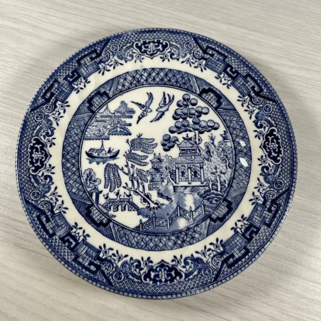 Royal Wessex Blue Willow Pattern Small 17cm Side Plate Made In England Oriental
