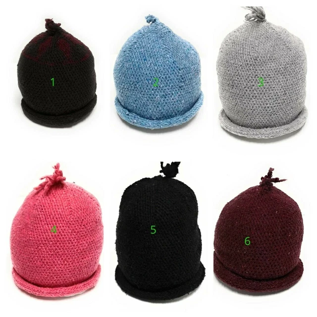 Bonnet Marocain Hiver En Laine 100% Main - Taille Unique Unisexe Multicolore