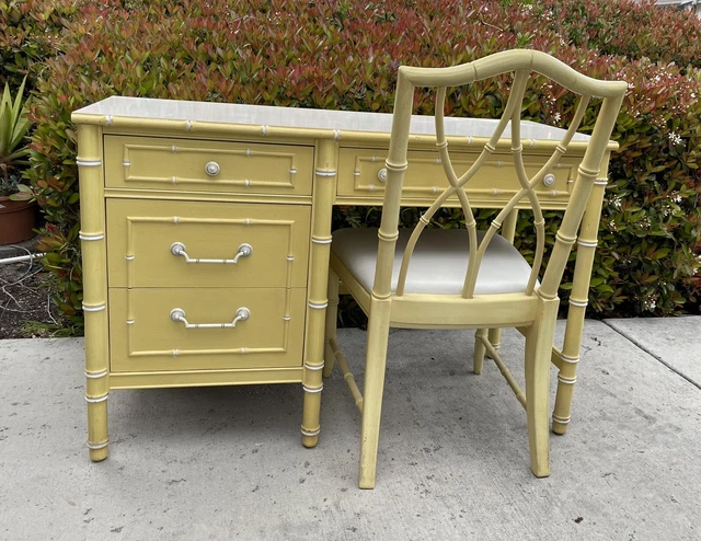 Thomasville Allegro Faux Bamboo Desk, Chair & Twin Headboard. Can arrange USHIP! Thomasville Allegro Faux Bamboo Desk, Chair & Twin Headboard. Can arrange USHIP!