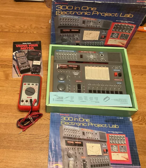 EUC Electronic Project Lab 300 In One Kit Radio Shack Science Fair + Multimeter