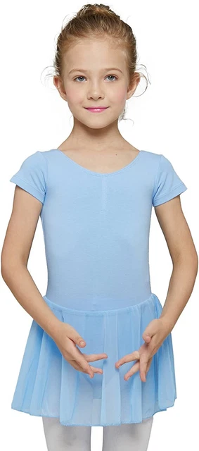 Girls Toddler Ballet Leotard with Skirted Short Sleeve, Blue, Size 0.0 V1gn