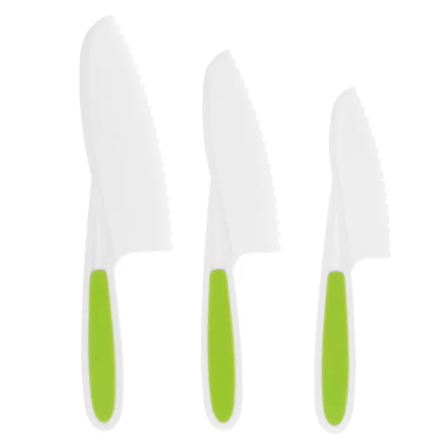 3PCS Kids Knife Colorful Nylon Toddler Cook Knives Safe Baking Cutting Cooking