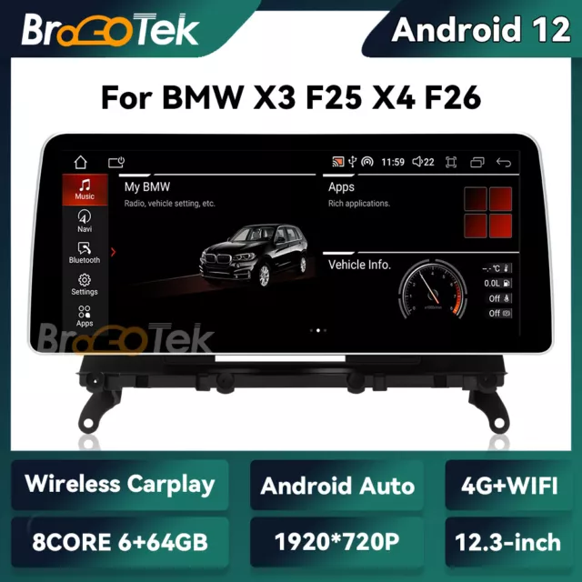 12.3'' für BMW X3 F25 X4 F26 NBT 8-Kern AutoPlay Android Autoradio GPS Navi DAB+