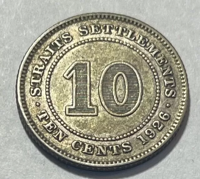 STRAITS SETTLEMENTS - George V - Silver 10 Cents - 1926 - Km-24b