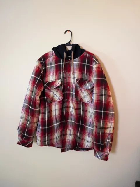 Legendary Outfitters Men's Flannel Hooded Shirt Jacket with Chest & Side Pockets