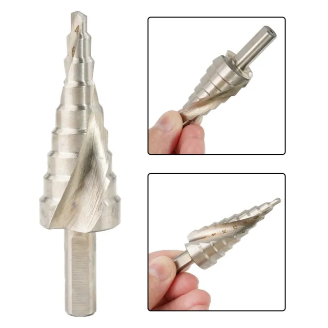 Silver Step Spiral Groove Conical Cone Drill 4-12/20/32mm HSS Bit Set Cutter UK