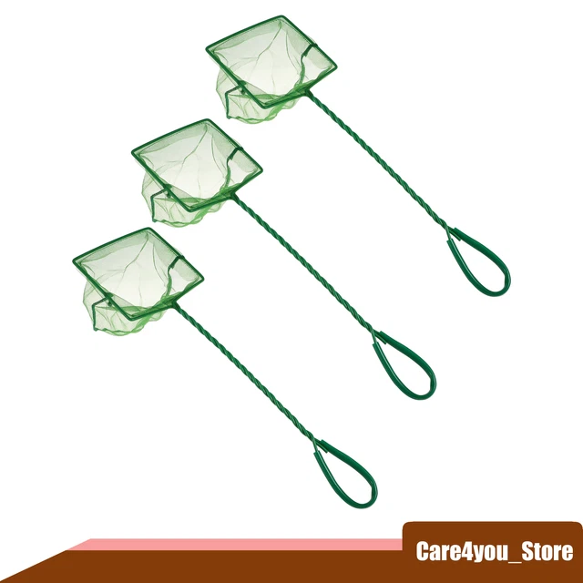 3Pcs Aquarium Fish Net Fish Tank Accessories Small Fish Fine Net Green 5''
