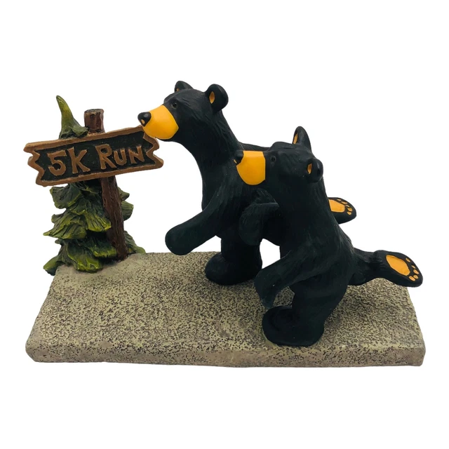 Bearfoots "5K Run" Bears Jeff Fleming Black Bears 7"L x 4"H Figurine Running