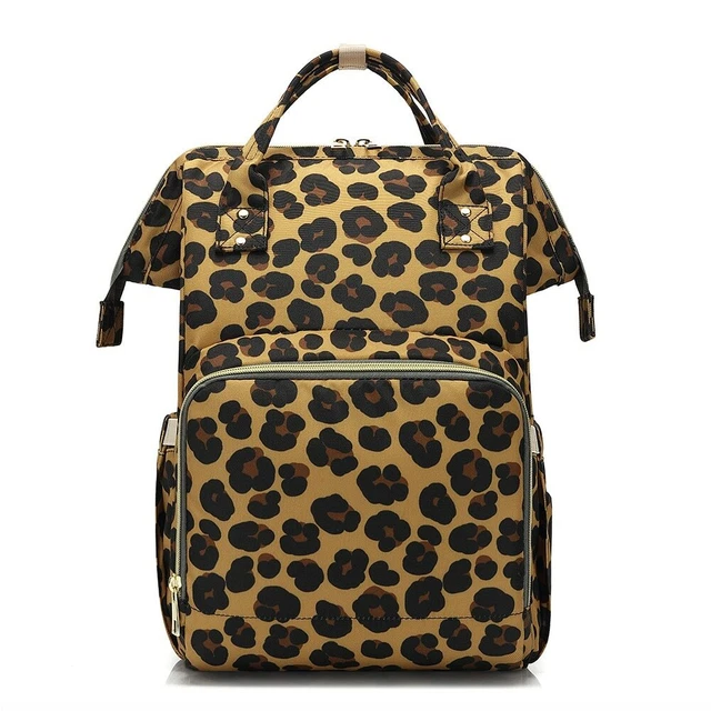 Leopard Mummy Maternity Nappy Baby Travel Large Capacity Handbag Diaper Backpack