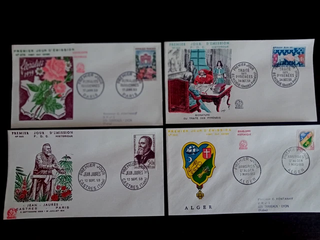 TOUS PAYS - Lot 7 enveloppes oblitérées - Concorde, Timbres Monde