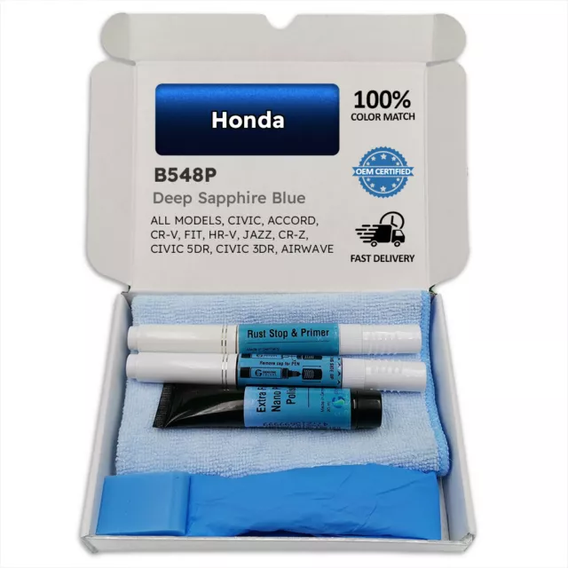 B548P Deep Sapphire Blue Touch Up Paint for Honda CIVIC ACCORD CR V FIT HR JAZZ