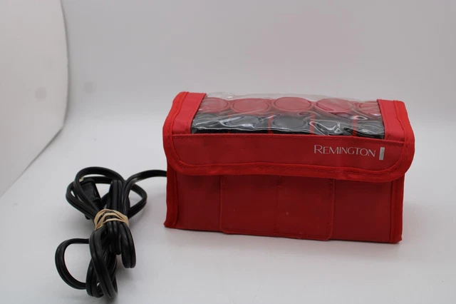 REMINGTON Travel Express Hot Rollers Hair Curler Set Red Black 10 Rollers 2 clip