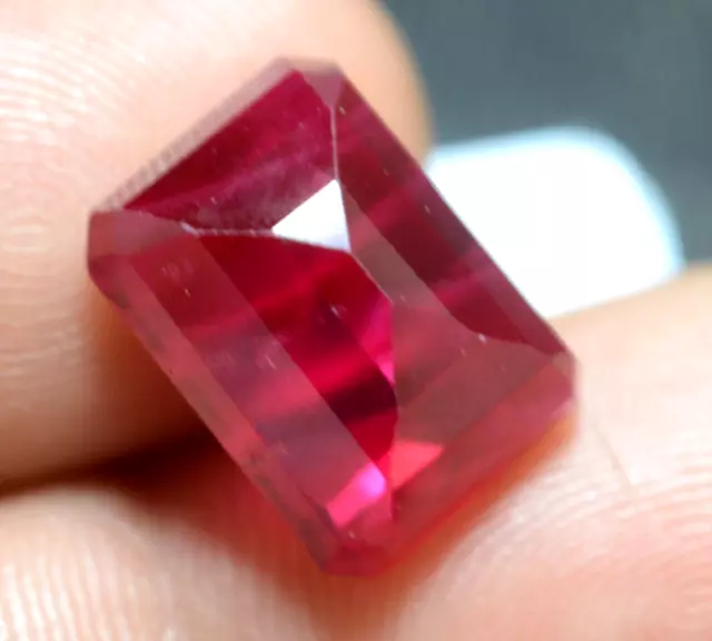 Certified Natural 9.85 Ct Mozambique Pink Ruby Emerald Cut Loose Gemstone 3