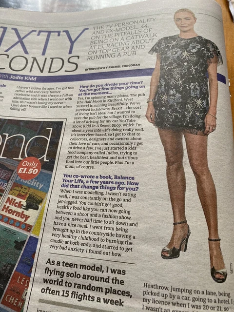 Jodie Kidd Model Interview Top Gear Newspaper Clipping Catwalk Full Page 14x11” Jodie Kidd Model Interview Top Gear Newspaper Clipping Catwalk Full Page 14x11”