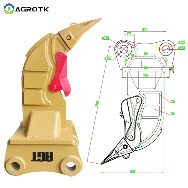 AGT 1.6 Ton Excavator Ripper Ripping Digging Attachment for CAT 374D